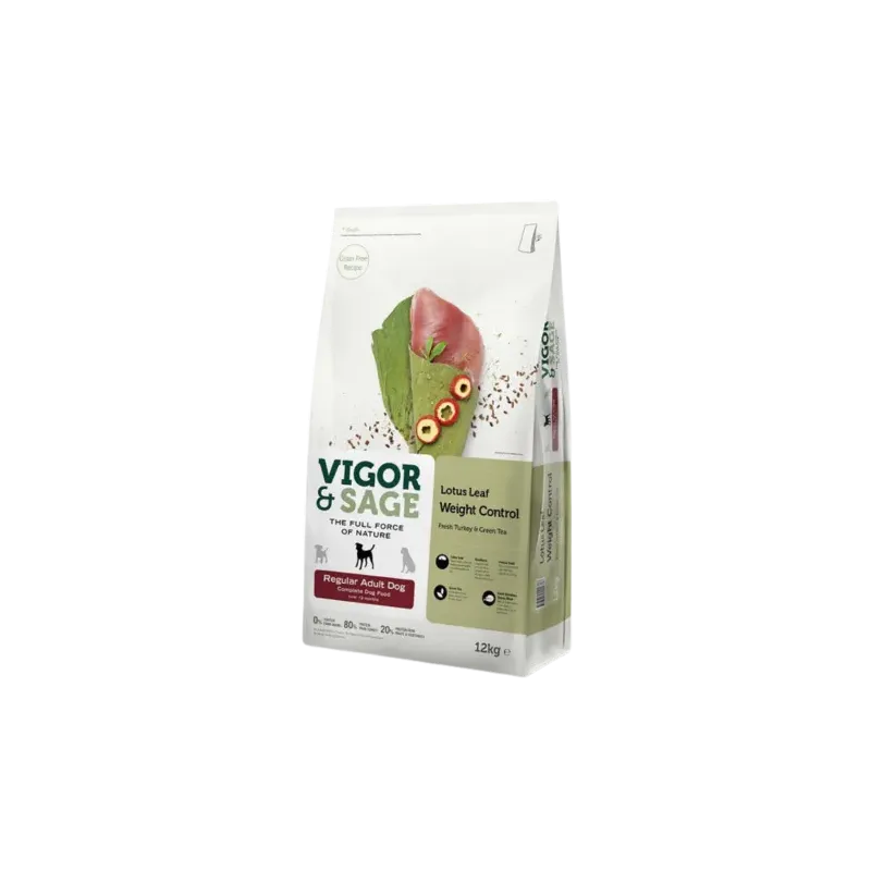 Vigor & Sage LOTUS LEAF WEIGHT CONTROL – Nourriture pour chien ADULTE 12kg