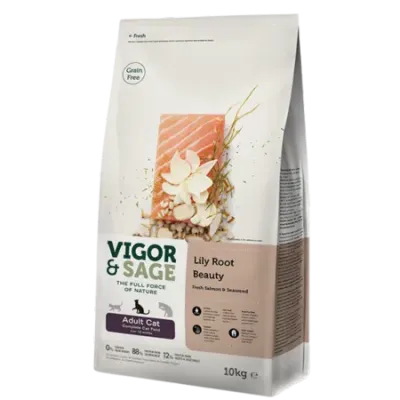 Vigor & Sage Lily Root Beauty – Aliment complet pour chat adulte 10Kg