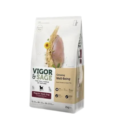 Vigor&Sage GINSENG WELL-BEING – Nourriture POUR CHIEN ADULTE ORDINAIRE 2 Kg