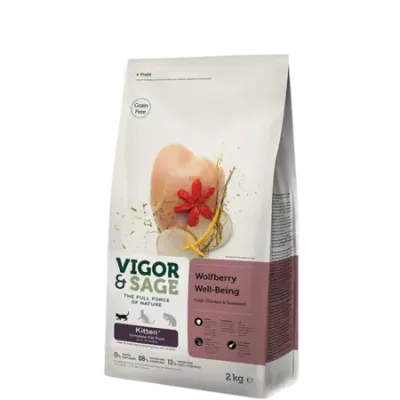 Vigor & Sage Wolfberry Well-Being – Aliment complet pour chatons 2 Kg