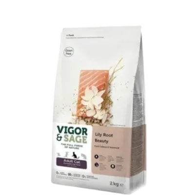 Vigor & Sage Lily Root Beauty – Aliment complet pour chat adulte 2Kg