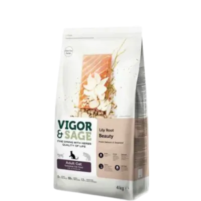 Vigor & Sage Lily Root Beauty – Aliment complet pour chat adulte 4 Kg