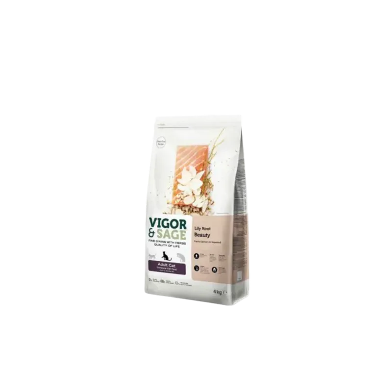 Vigor & Sage Lily Root Beauty – Aliment complet pour chat adulte 4 Kg