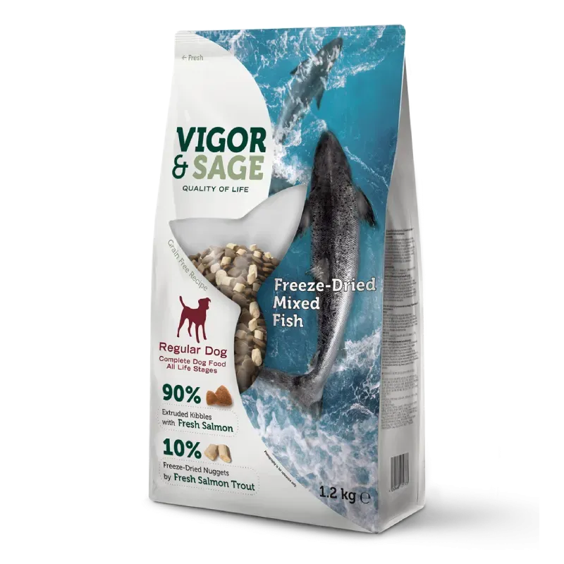 Vigor & Sage Freeze-Dried Mixed Chien - Nourriture complète pour chien de tout âge